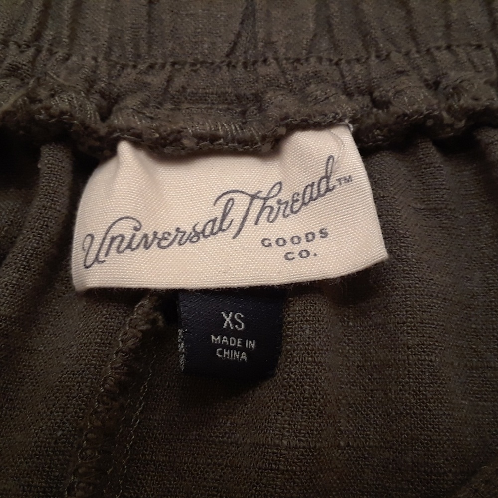 Universal Thread Olive Linen Buttoned Mini Skirt - image 5